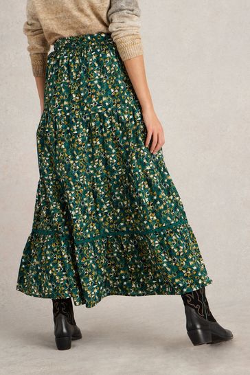 White stuff green maxi skirt online