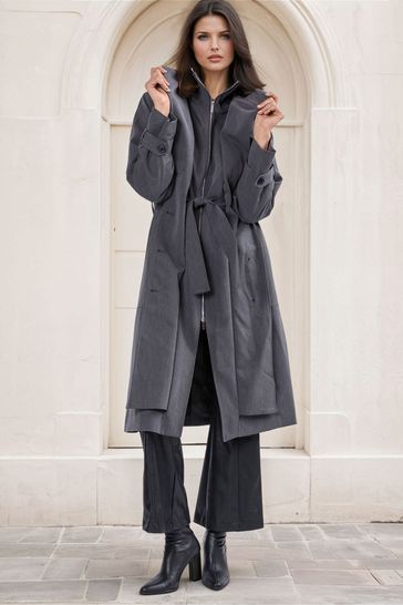 Maxi raincoat with hood cheap