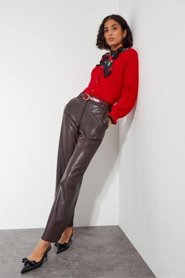 Buy Monsoon Red Cora Frill Crew Neck Cardigan from Next Netherlands