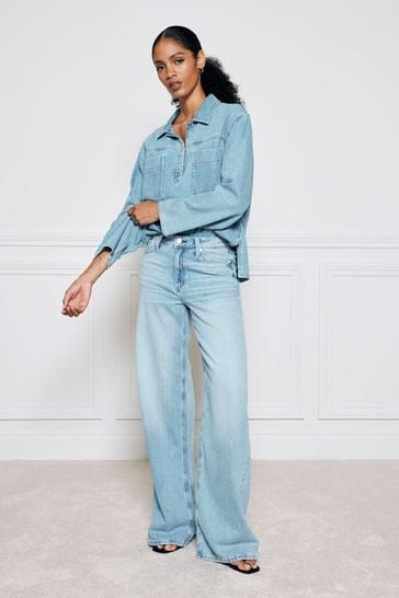 River Island Mid Rise Wide Leg Jeans