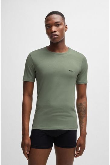Buy BOSS 100 Cotton Embroidered Logo Underwear T Shirts 3 Pack from Next Bahrain