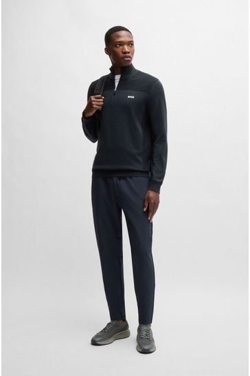 Boss quarter zip sweater discount
