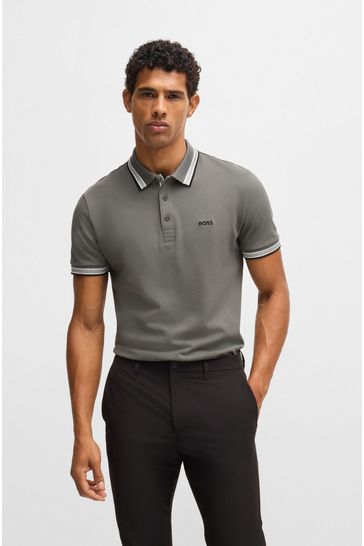 Buy BOSS Cotton Pique Contrast Logo Paddy Polo Shirt from Next Bahrain