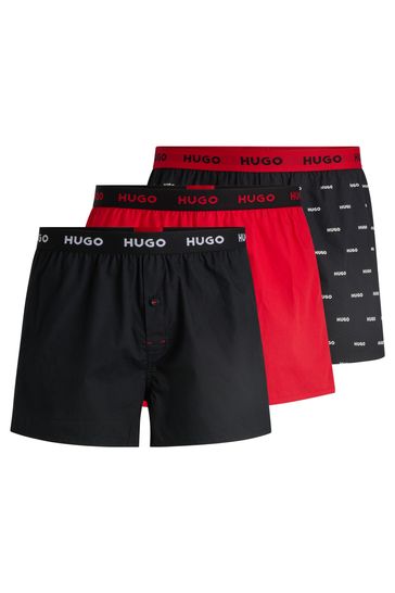 Buy HUGO Cotton Logo Waistband Boxer Shorts 3 Pack from Next Bahrain