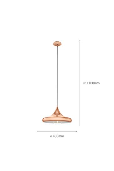 Eglo Copper Coretto Domed Ceiling Light Pendant