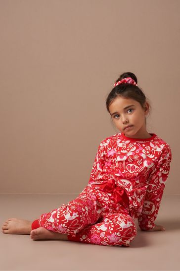 Buy Angel Rocket Red Amelia Winter Print Pyjamas from Next Saudi Arabia