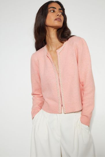 Monsoon Pink Pia Pearl Cardigan