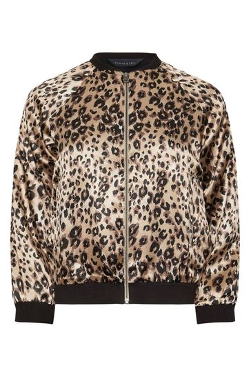 Buy PixieGirl Petite Brown Animal Print Satin Bomber Jacket from the Next UK online shop