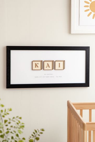 Buy Wooden Building Blocks Personalised Baby Print by No Ordinary Gift from the Laura Ashley online shop