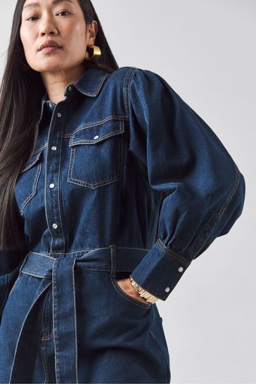Buy JD Williams Blue Denim Maxi Shirt Dress from Next Poland