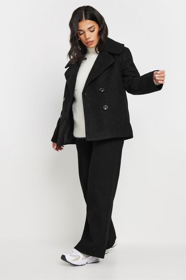 Petite black pea coat online