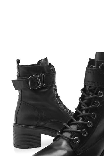 Buy Moda In Pelle Beyza Lace Up Leather Biker Boots from Next Bahrain