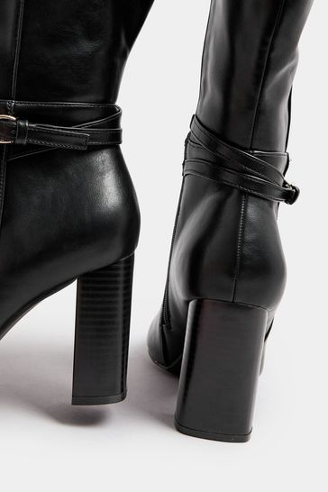 Wide fit high heel knee high boots store
