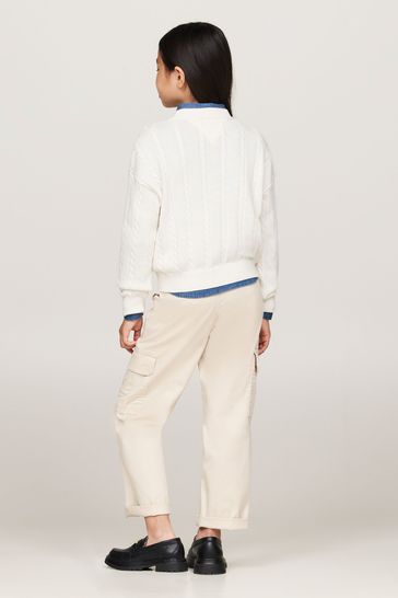 Cream tommy hilfiger jumper hot sale