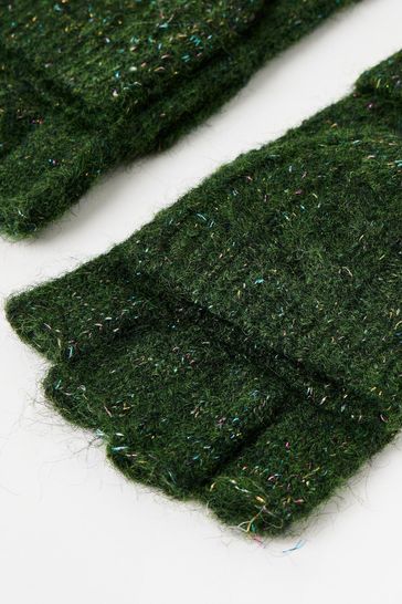 Barbour fingerless gloves green top