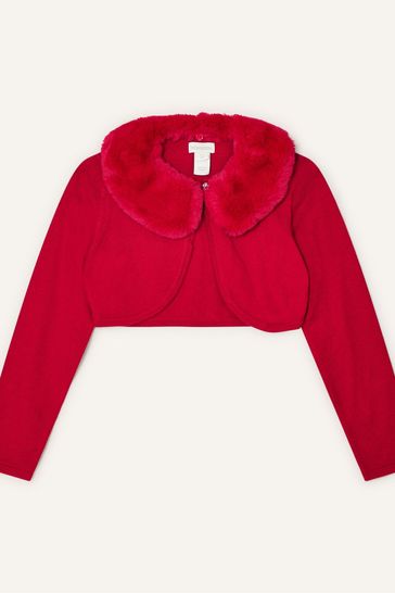 Fur collar cardigan outlet