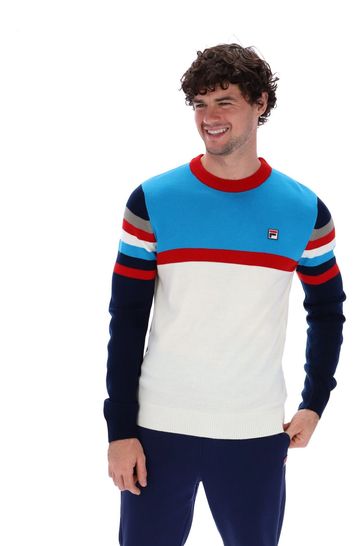 Fila Cream Lorenzo Knitted Crew Jumpers