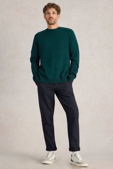 Buy White Stuff Green Lambswool Crew Neck Jumper from Next Bahrain
