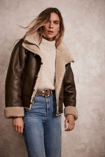 Mint velvet green leather jacket store
