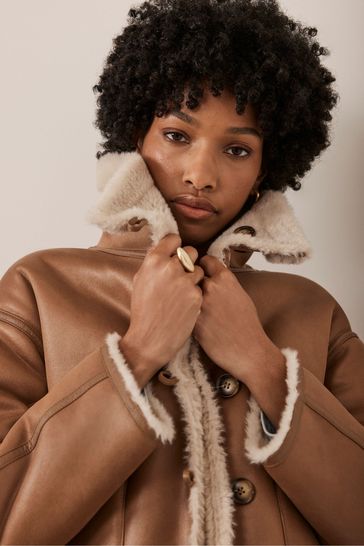 Mint velvet funnel neck coat top