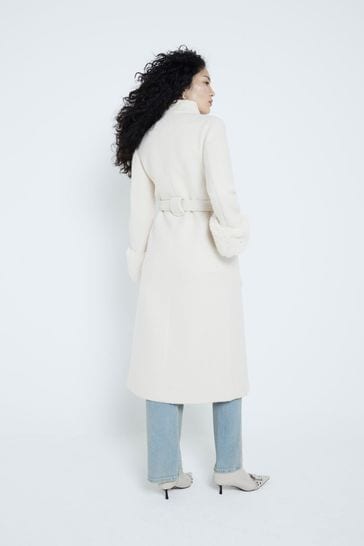 Fur cuff coat online