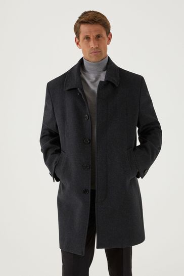 Buy Skopes Charcoal Grey Tailored Fit Aldgate Overcoat from Next Kuwait
