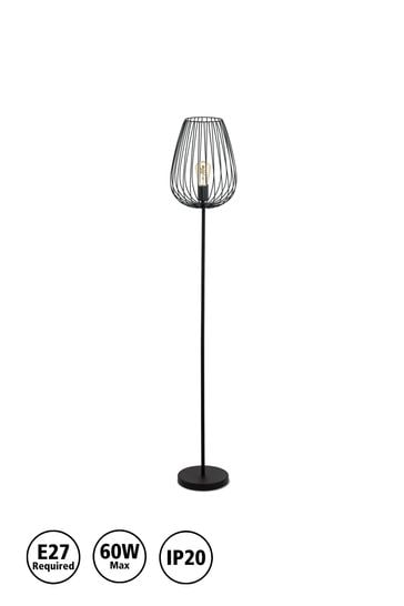 Eglo Black Newtown Caged Floor Lamp