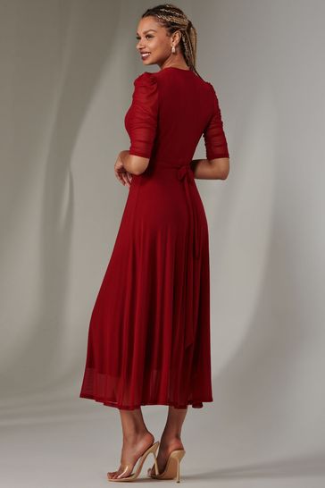 Plain red maxi dress best sale