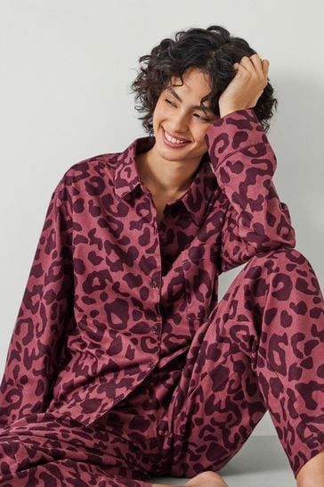 Buy Hush Animal Print Luella Flannel 100 Cotton Pyjamas Set from Next Bahrain