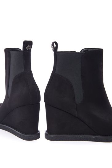 Next black wedge boots shop
