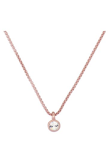 Gold necklace outlet with crystal pendant