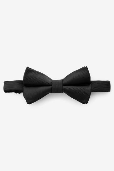 Black Recycled Polyester Twill Bow Tie