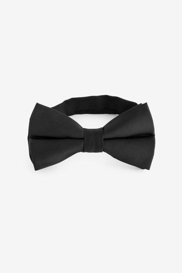 Black Recycled Polyester Twill Bow Tie