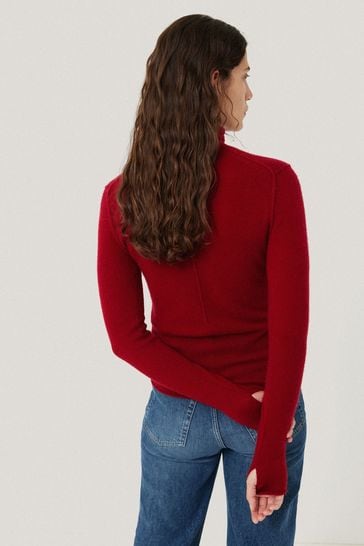 Jigsaw Red Cloud Cashmere Polo Jumper