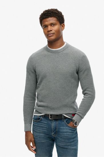 Buy Superdry Grey Textured Crew Knitted 100 Cotton Jumper from Next Bahrain