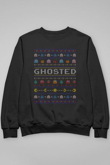 Buy All Every Pac Man Halloween Ghosted Mens Sweatshirt from the Laura Ashley online shop