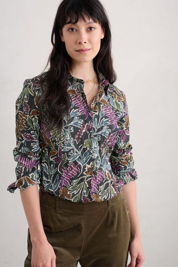 Buy Seasalt Cornwall Inked Foliage Onyx Multi Larissa Shirt from Next Bahrain