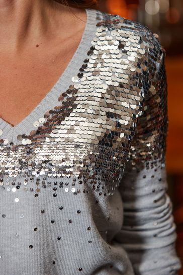 Silver sequin jumper hot sale