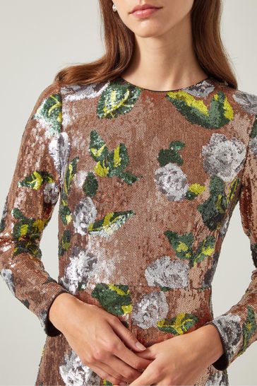 Buy LK Bennett Green Marcel Green Floral Sequin Dress from Next Netherlands