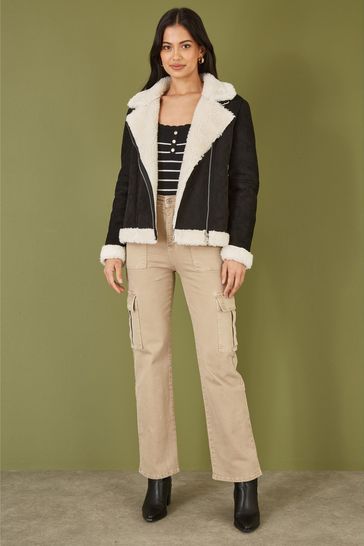 Suedette biker jacket new look hot sale