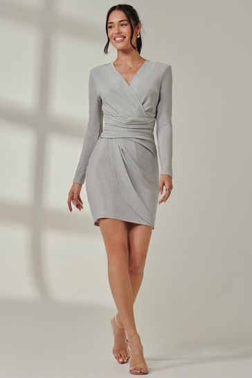 Knee length grey dress sales