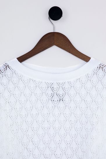 Buy Lakeland Clothing Maria Pointelle Detail White Jumper from Next Egypt