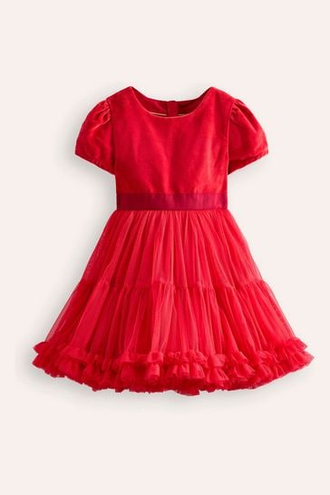 Buy Boden Red Beth Velvet Bodice Tulle Dress from Next Bahrain