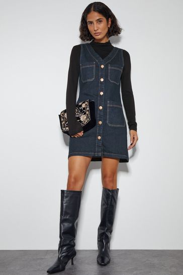 Buy Monsoon Pia Denim Pinafore Mini Dress from the Laura Ashley online shop