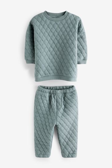 Buy Teal Blue Quilted Sweatshirt and Jogger Set 3mths 7yrs from Next Ireland