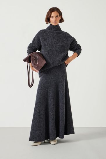 Buy Hush Grey Bea Boucle Knitted Midi Skirt from Next Bahrain