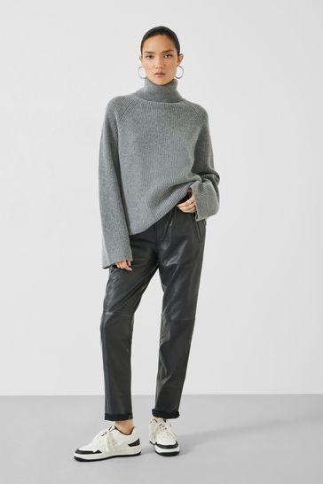 Buy Hush Black Leather Joggers from Next Bahrain
