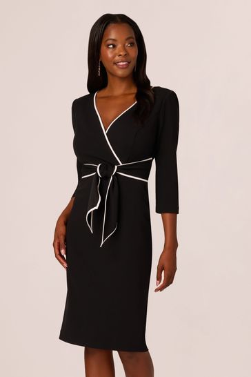 Black dress white piping store