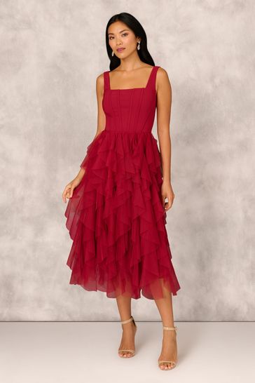 Buy Adrianna by Adrianna Papell Mesh Cocktail Midi Dress from Next Turkey