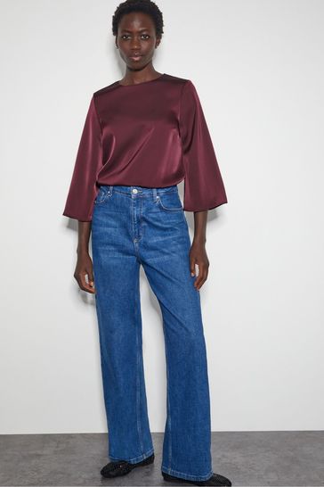 Buy Monsoon Ingrid Bell Sleeve Satin Top from the Laura Ashley online shop